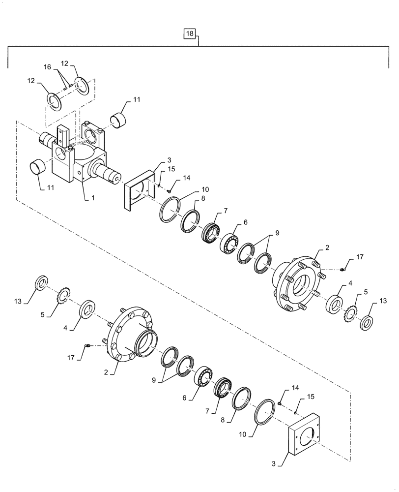 Схема запчастей Case PT240 - (25.100.02[03]) - AXLE ASSEMBLY, ASN NENTN2717 (25) - FRONT AXLE SYSTEM