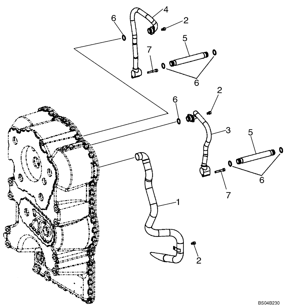 Схема запчастей Case 721D - (06-07) - TRANSMISSION ASSY - HOUSING TUBES (06) - POWER TRAIN