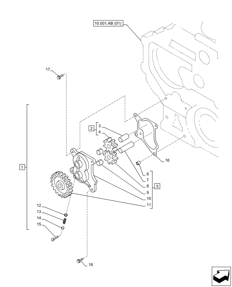 Схема запчастей Case AQ-4HK1XASS01 - (10.304.AC) - ENGINE OIL PUMP (10) - ENGINE