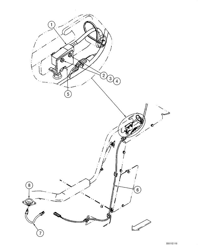 Схема запчастей Case 40XT - (04-15) - HARNESS - SEAT BAR (04) - ELECTRICAL SYSTEMS