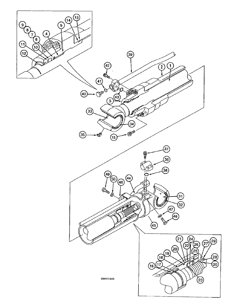 Схема запчастей Case 9040B - (8-172) - ARM CYLINDER, MODELS WITHOUT LONG REACH (08) - HYDRAULICS