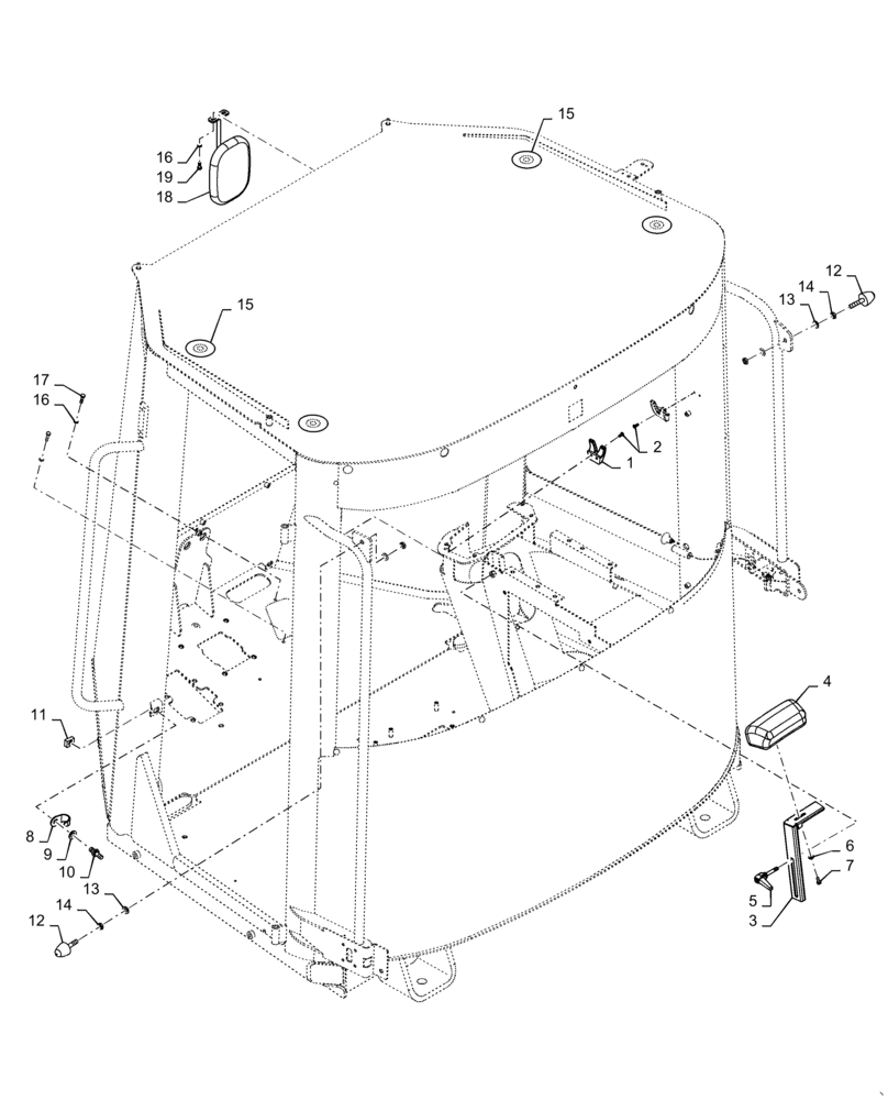 Схема запчастей Case 621F - (90.151.AG) - CAB ACCESSORIES, ASH TRAY, COAT HOOK, ARMREST (90) - PLATFORM, CAB, BODYWORK AND DECALS