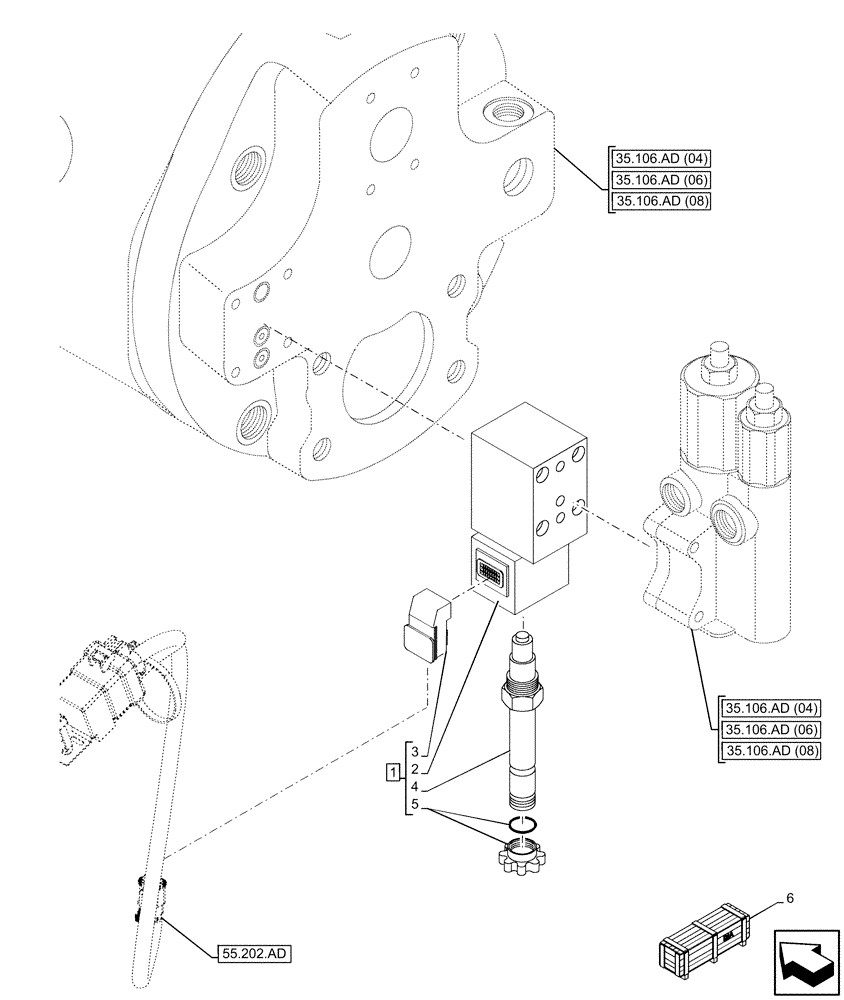 Схема запчастей Case 580SN - (55.202.AG) - COLD START, VALVE (55) - ELECTRICAL SYSTEMS