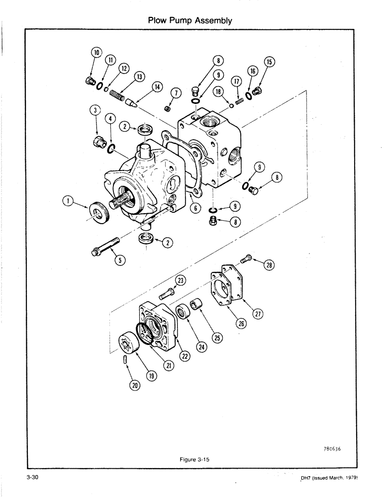 Схема запчастей Case DH7 - (3-30) - PLOW PUMP ASSEMBLY (35) - HYDRAULIC SYSTEMS