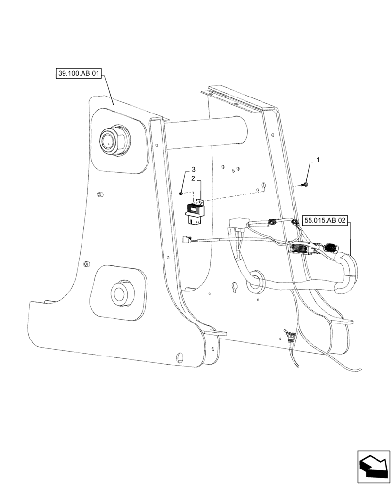 Схема запчастей Case 570N EP - (55.202.AG[01]) - GLOW PLUG CONTROL MODULE (55) - ELECTRICAL SYSTEMS