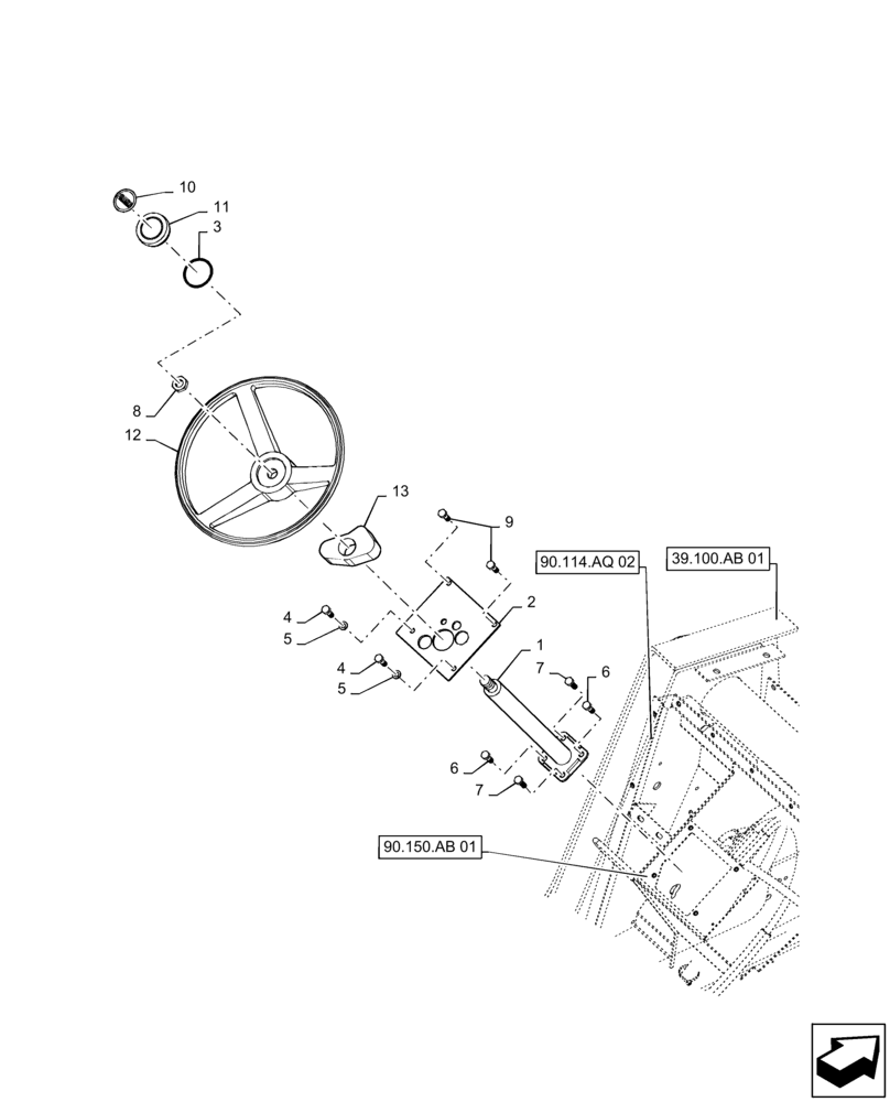 Схема запчастей Case 570N EP - (41.101.AB[01]) - STEERING COLUMN (41) - STEERING