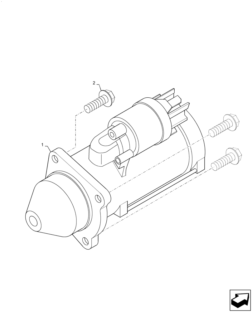 Схема запчастей Case 570N EP - (55.201.AE[01]) - ENGINE STARTER (55) - ELECTRICAL SYSTEMS