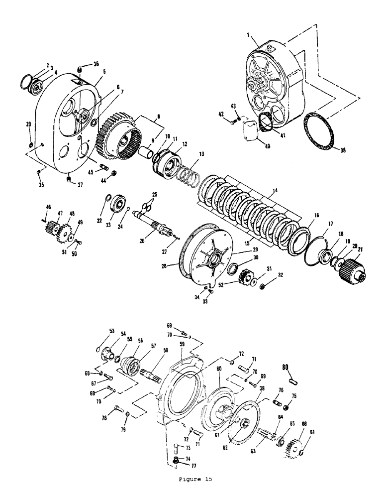 Схема запчастей Case P55 - (32) - PTO CLUTCH ASSEMBLY 