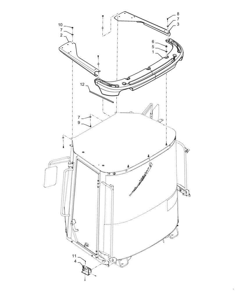 Схема запчастей Case 621F - (90.160.CF[01]) - EXTERNAL COVERS (90) - PLATFORM, CAB, BODYWORK AND DECALS