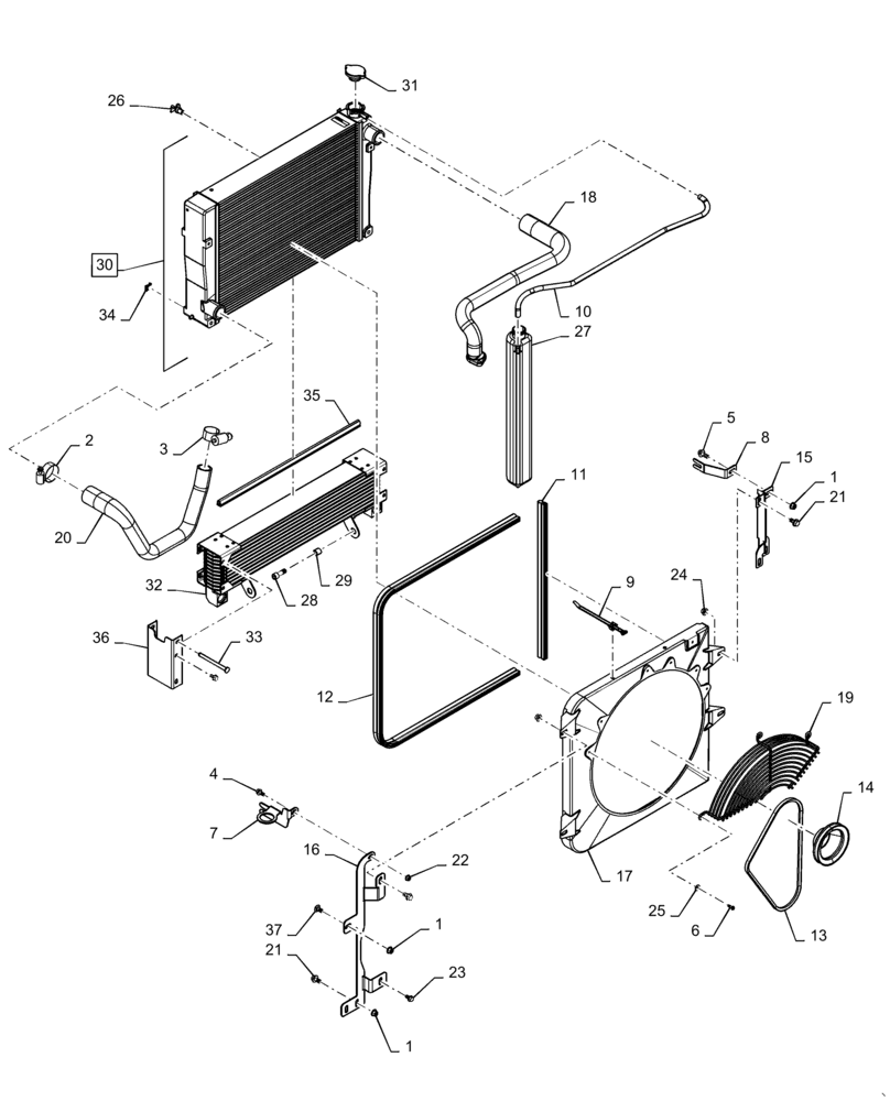 Схема запчастей Case SR150 - (10.400.BF) - FAN SHROUD AND ASSOCIATED PARTS (10) - ENGINE