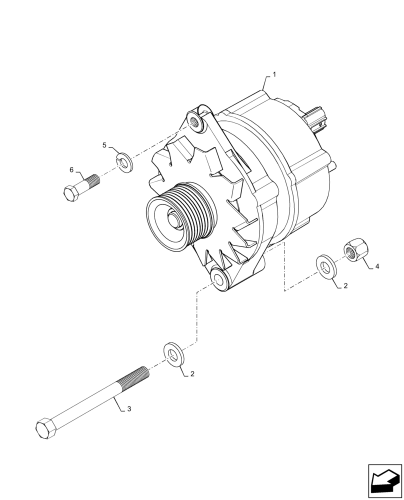 Схема запчастей Case 570N EP - (55.301.AA[01]) - ALTERNATOR (55) - ELECTRICAL SYSTEMS