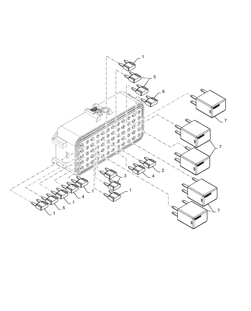 Схема запчастей Case SV185 - (55.100.DO[01]) - FUSE BOX #1, EH & MECHANICAL (SR130, SR150, SR175, SR200, SV185, TR270) (55) - ELECTRICAL SYSTEMS