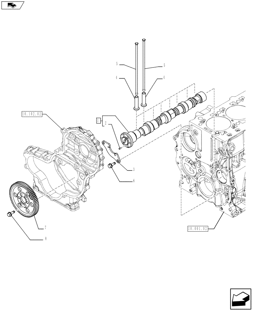 Схема запчастей Case SR220 - (10.106.01) - CAMSHAFT - TIMING CONTROL (504228067) (10) - ENGINE