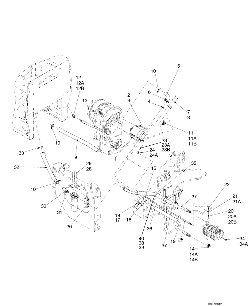 Схема запчастей Case 621E - (08-03) - HYDRAULICS - RESERVOIR TO HYDRAULIC PUMP (08) - HYDRAULICS