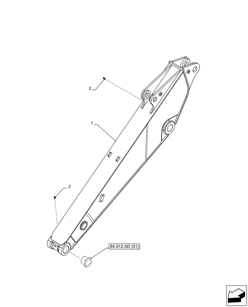 Схема запчастей Case CX300D LC - (84.912.AA[01]) - VAR - 481243 - ARM (L=2.65M) (84) - BOOMS, DIPPERS & BUCKETS