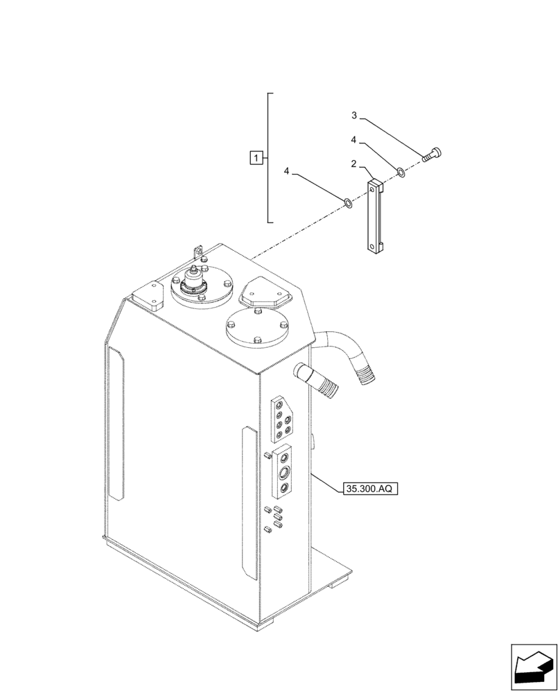 Схема запчастей Case CX300D LC - (35.300.AF) - HYDRAULIC OIL RESERVOIR, LEVEL INDICATOR (35) - HYDRAULIC SYSTEMS