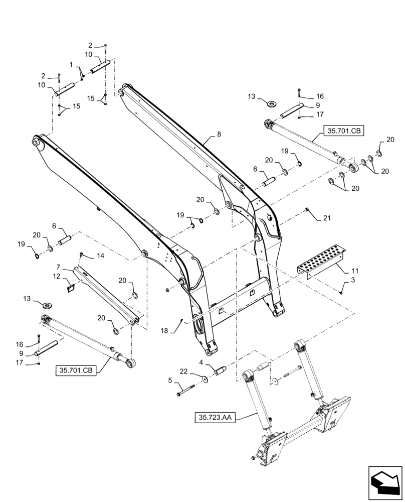 Схема запчастей Case TR310 - (82.100.AF) - LOADER ARM (03-OCT-2016 & NEWER) (82) - FRONT LOADER & BUCKET