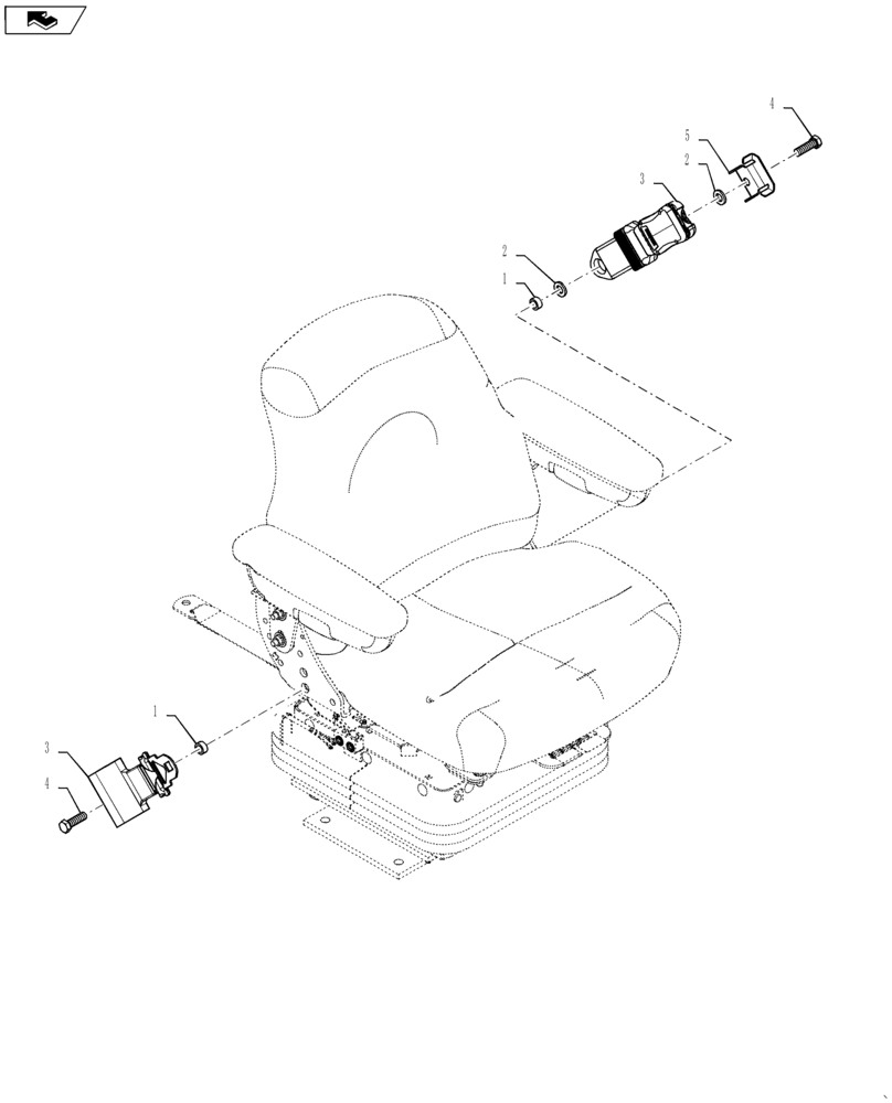 Схема запчастей Case 570N EP - (90.151.AD[01]) - VAR - 747735, 747850, 747851 - SEAT BELT, SUSPENSION SEAT (90) - PLATFORM, CAB, BODYWORK AND DECALS