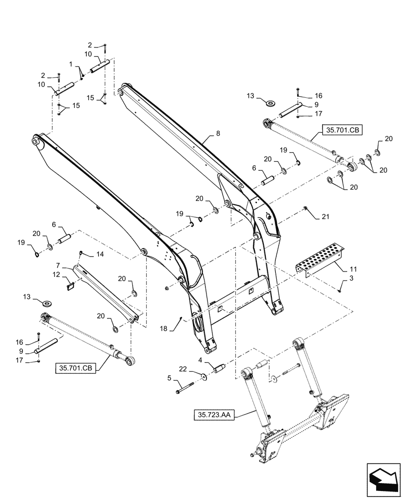 Схема запчастей Case SR270 - (82.100.AF) - LOADER ARM (02-OCT-2016 & PRIOR) (82) - FRONT LOADER & BUCKET