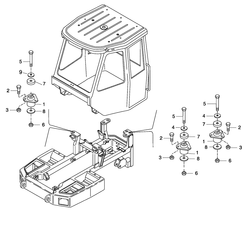 Схема запчастей Case 330 - (52A00010545[02]) - ROPS CAB - INSTALLATION (87442842) (10) - Cab/Cowlings