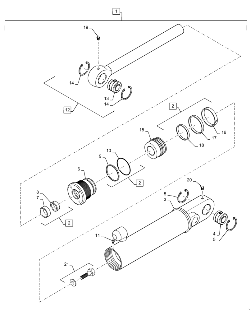 Схема запчастей Case 570N EP - (35.116.AH[03]) - 3 POINT HITCH, 4 SPOOL, PITCH CYLINDER (35) - HYDRAULIC SYSTEMS