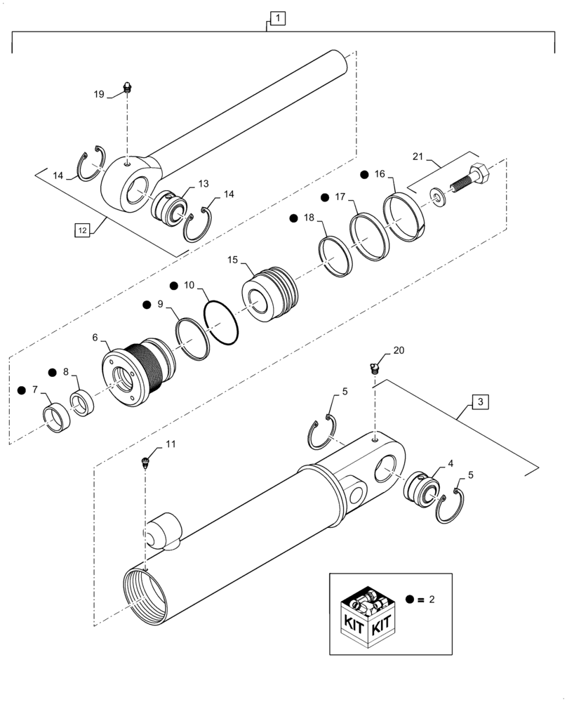 Схема запчастей Case 570N EP - (35.116.AH[04]) - 3 POINT HITCH, 5 SPOOL, PITCH CYLINDER (35) - HYDRAULIC SYSTEMS