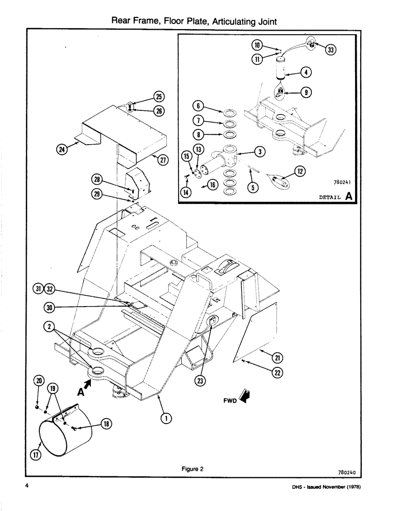 Схема запчастей Case DH5 - (004) - REAR FRAME, FLOOR PLATE, ARTICULATING JOINT (39) - FRAMES AND BALLASTING