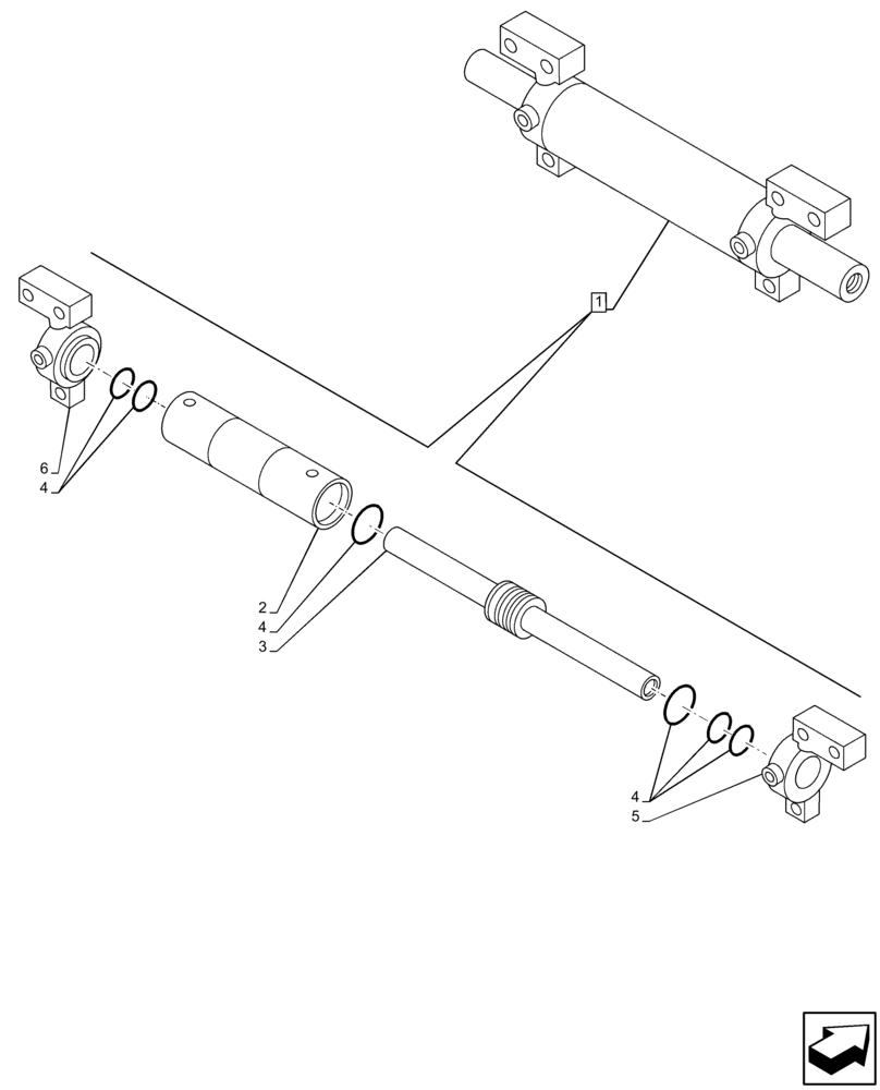 Схема запчастей Case 580N EP - (41.216.AN[02]) - FRONT AXLE, STEERING CYLINDER, 2WD (41) - STEERING