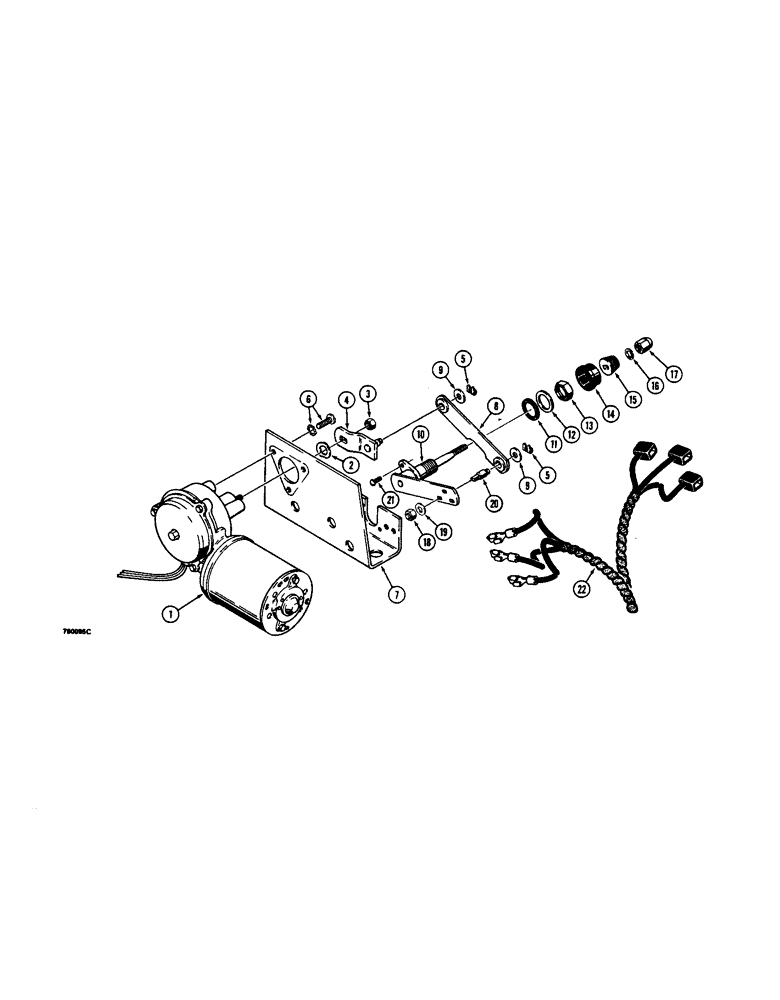 Схема запчастей Case W24C - (166[1]) - FRONT WIPER MOTOR (04) - ELECTRICAL SYSTEMS