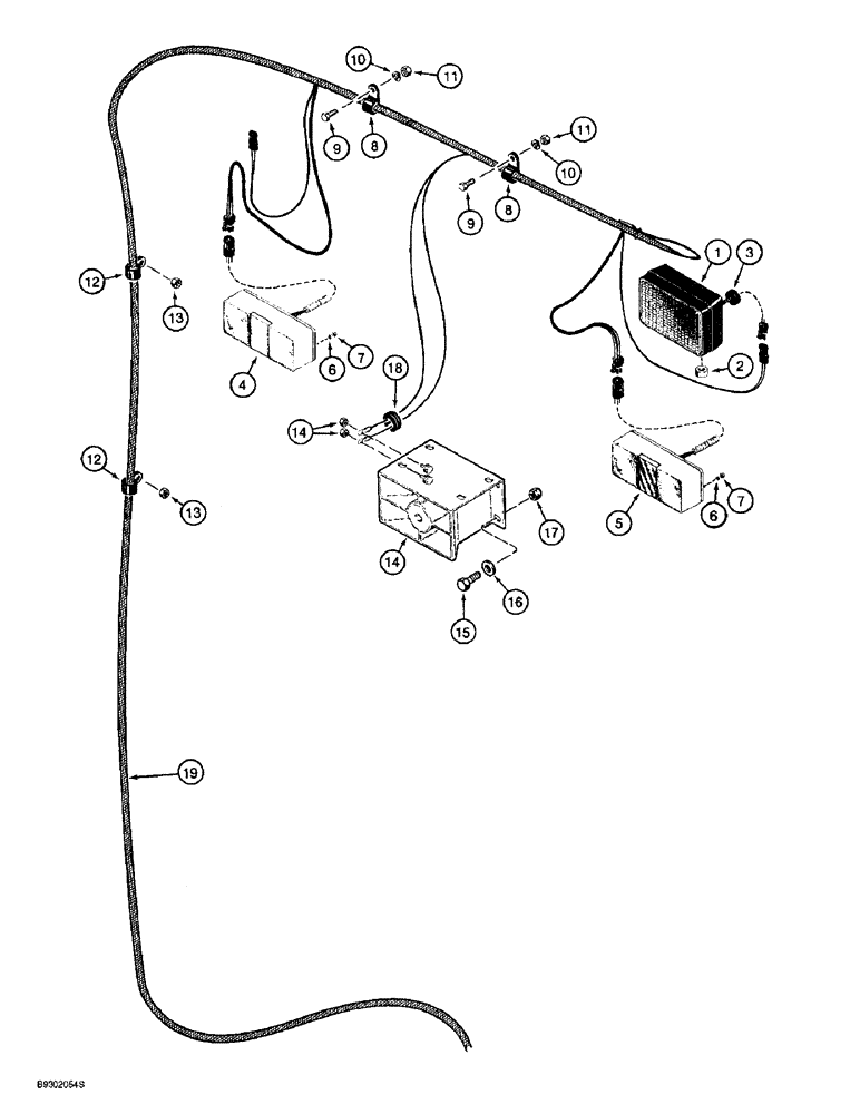 Схема запчастей Case 721B - (4-48) - REAR LAMP AND BACKUP ALARM MOUNTING (04) - ELECTRICAL SYSTEMS