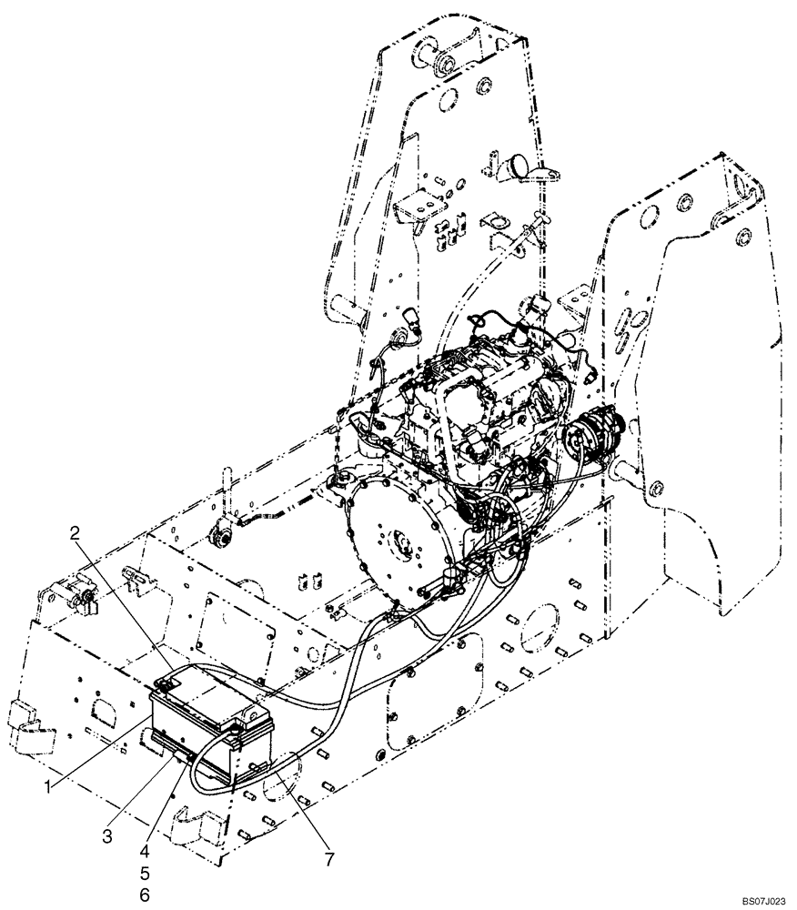 Схема запчастей Case 430 - (04-04) - BATTERY - CABLES (04) - ELECTRICAL SYSTEMS