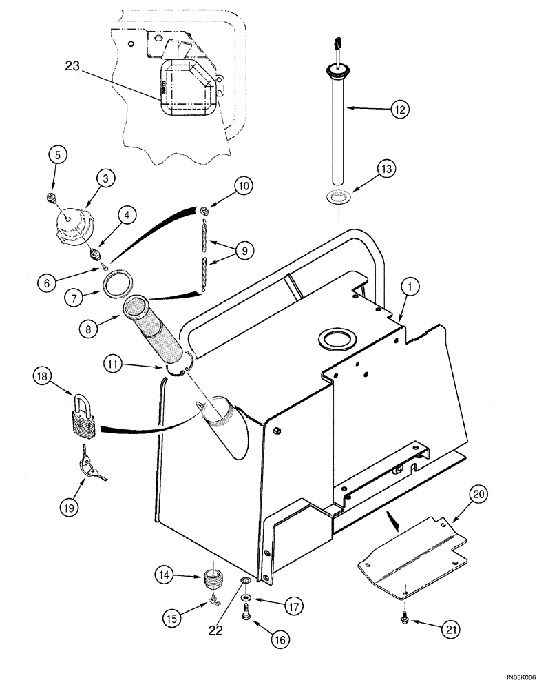 Схема запчастей Case 550H-IND - (03-06) - FUEL TANK (03) - FUEL SYSTEM