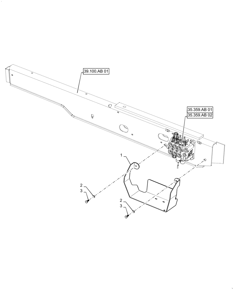 Схема запчастей Case 570N EP - (35.359.AB[04]) - LOADER VALVE GUARD (35) - HYDRAULIC SYSTEMS