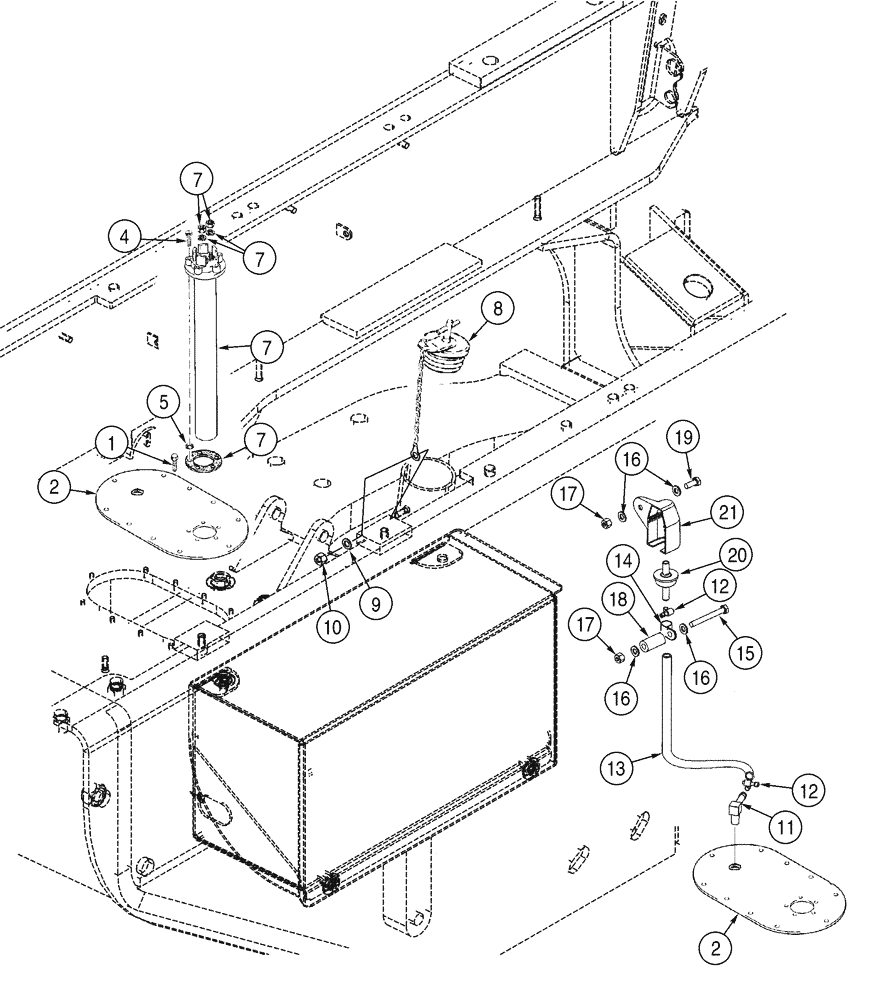 Схема запчастей Case 821C - (03-09) - FUEL TANK FILLER SENDER (03) - FUEL SYSTEM