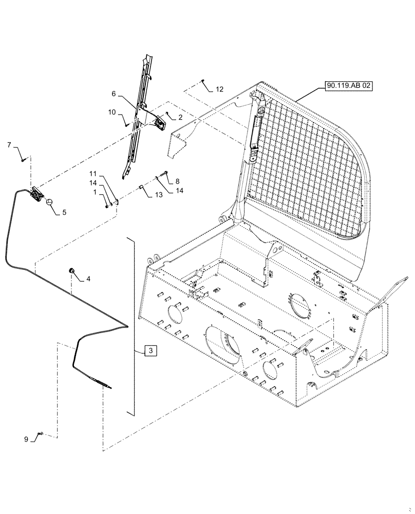 Схема запчастей Case SR150 - (10.220.AA[02]) - THROTTLE CONTROL LINKAGE (SR130,SR150) (10) - ENGINE