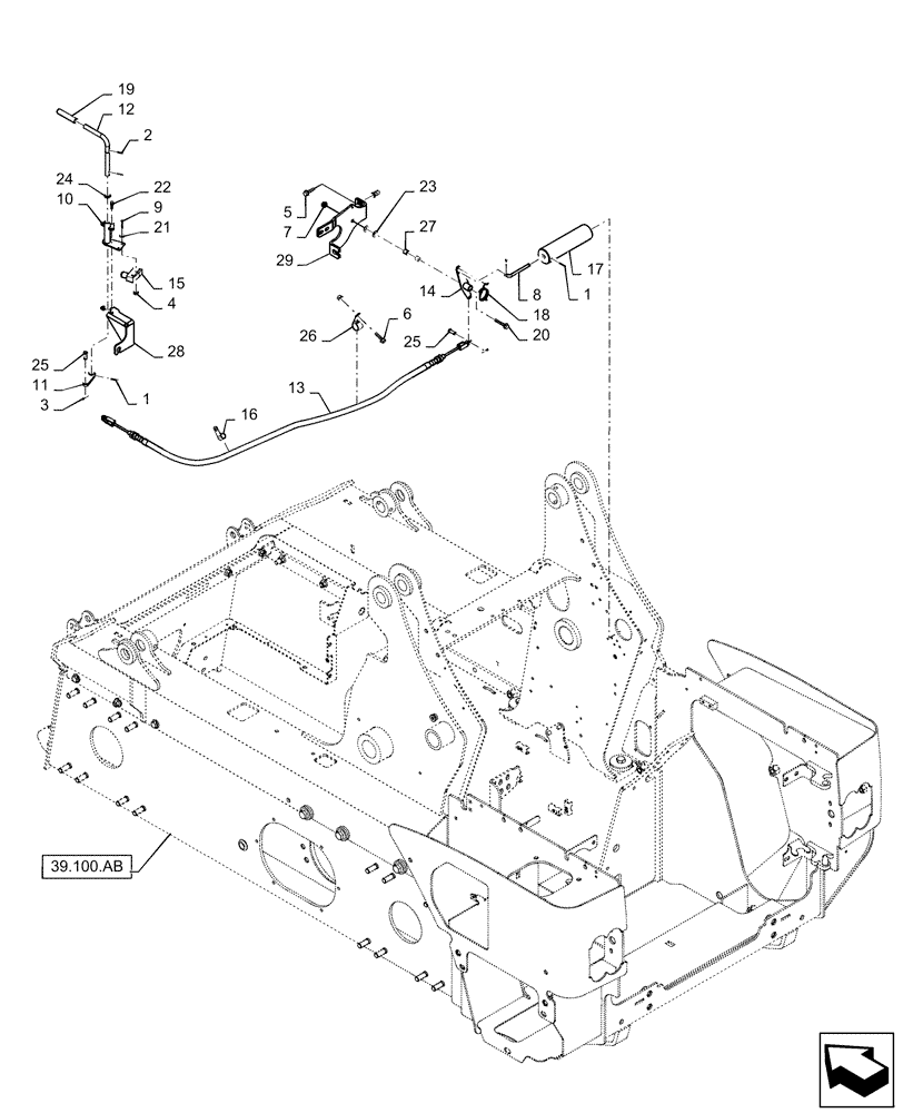 Схема запчастей Case TV380 - (82.100.AH) - BOOM LOCKING DEVICE (82) - FRONT LOADER & BUCKET