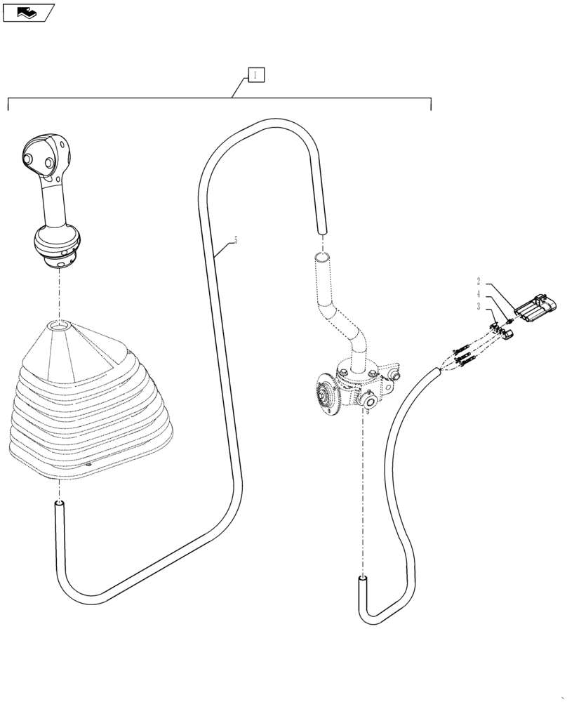 Схема запчастей Case 570N EP - (35.724.AE[01]) - 2 SPOOL, LOADER CONTROL LEVER KNOB (35) - HYDRAULIC SYSTEMS