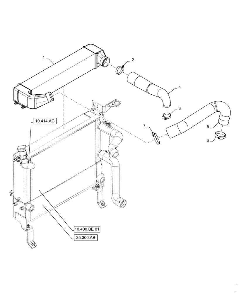 Схема запчастей Case SR270 - (10.310.AA) - AFTERCOOLER (10) - ENGINE