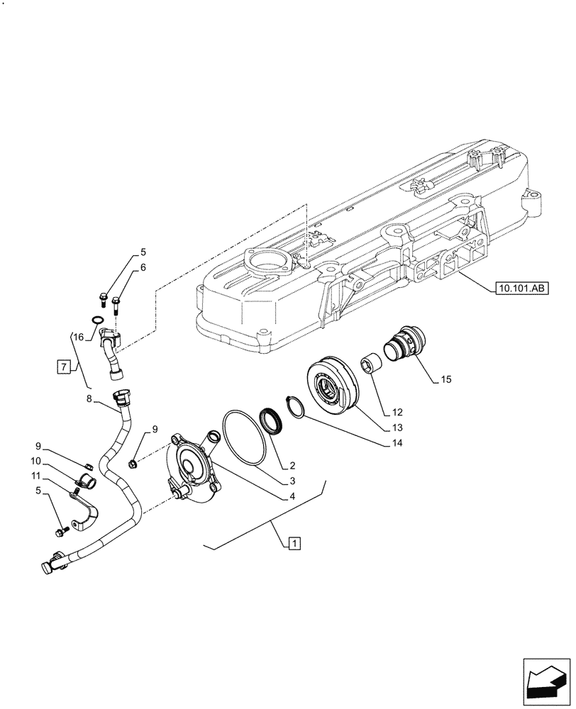 Схема запчастей Case F5HFL463D F008 - (10.304.AP) - BREATHER (10) - ENGINE