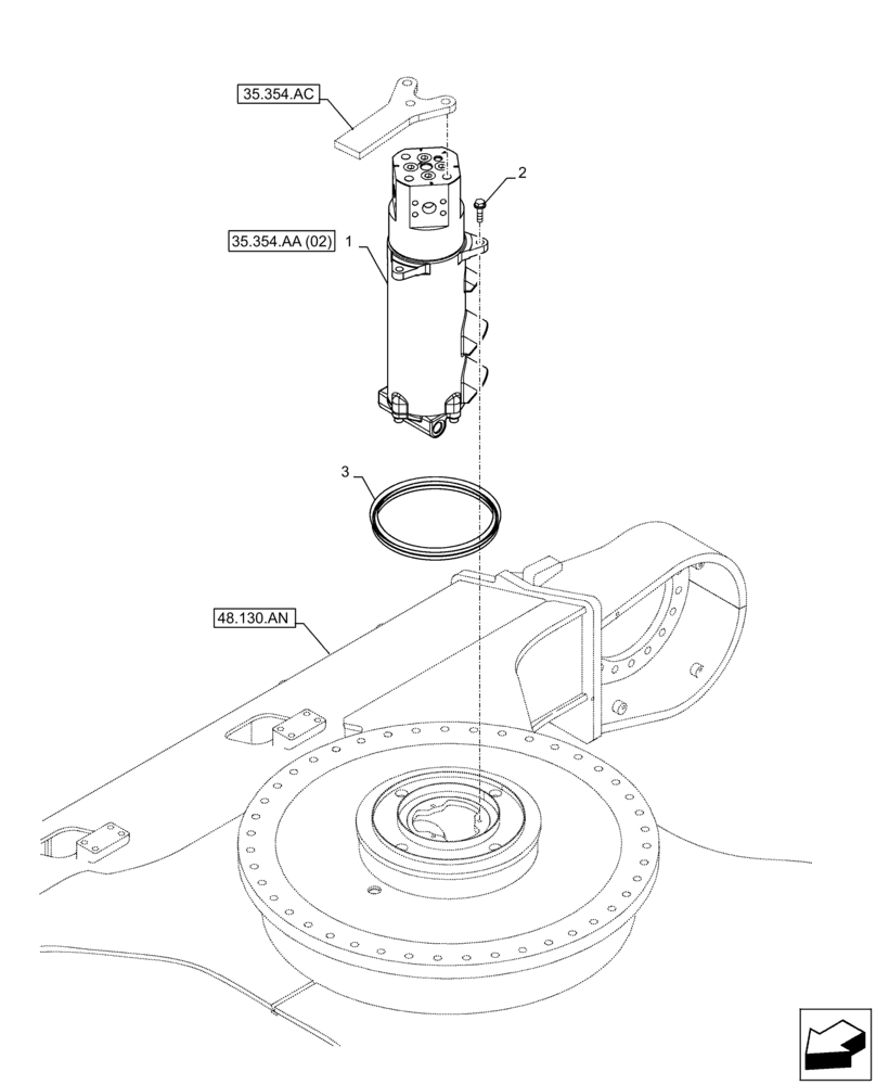 Схема запчастей Case CX300D LC - (35.354.AA[01]) - HYDRAULIC SWIVEL, MOUNTING (35) - HYDRAULIC SYSTEMS