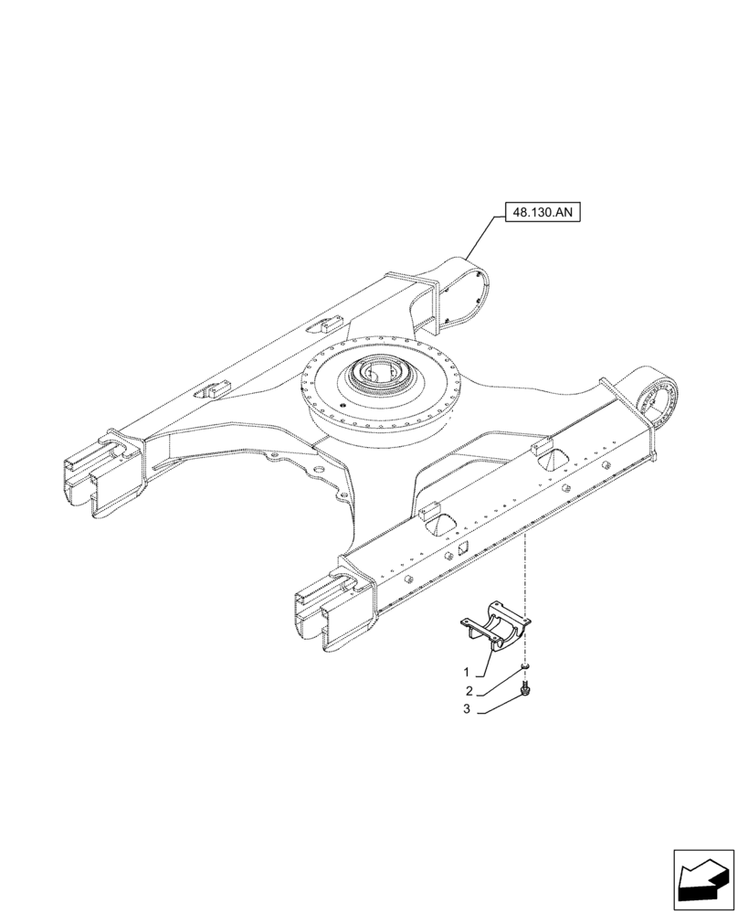 Схема запчастей Case CX300D LC - (48.100.AF[02]) - VAR - 461541 - TRACK CHAIN, GUIDE, SINGLE (48) - TRACKS & TRACK SUSPENSION