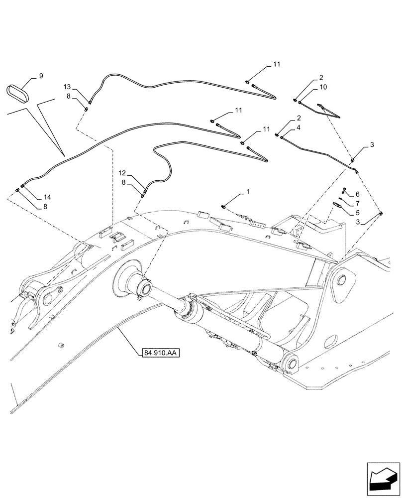 Схема запчастей Case CX300D LC - (71.460.AF) - LUBRICATION LINE (71) - LUBRICATION SYSTEM