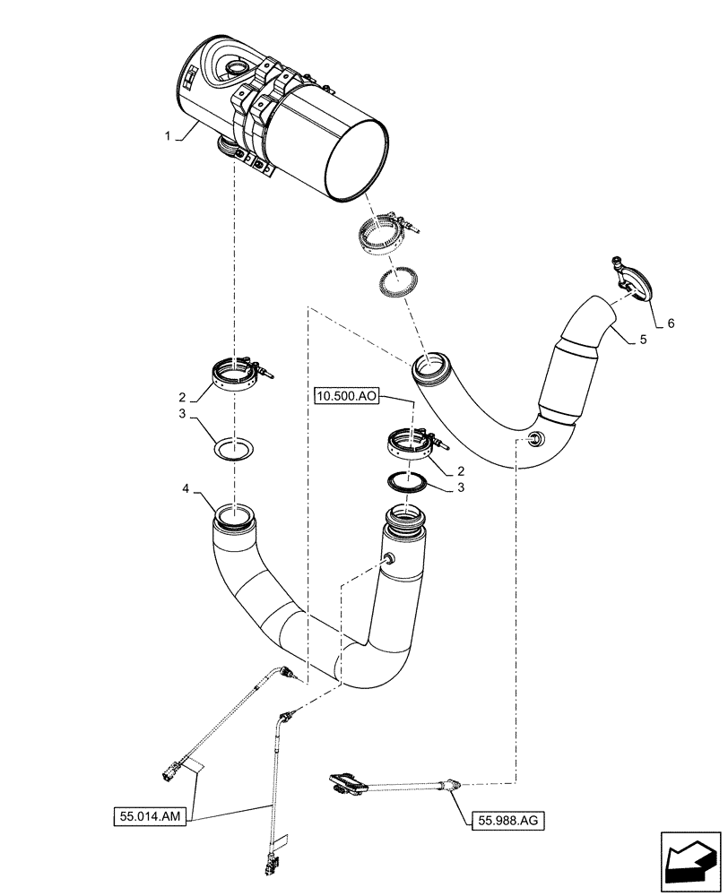 Схема запчастей Case SR270 - (10.500.AS) - DOC MUFFLER (10) - ENGINE