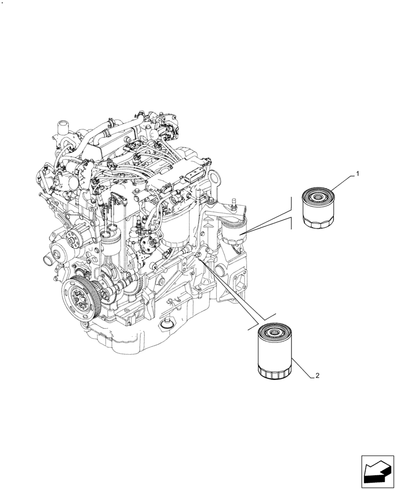 Схема запчастей Case F5BFL413A B007 - (05.100.03) - FILTERS & CAPACITIES (05) - SERVICE & MAINTENANCE