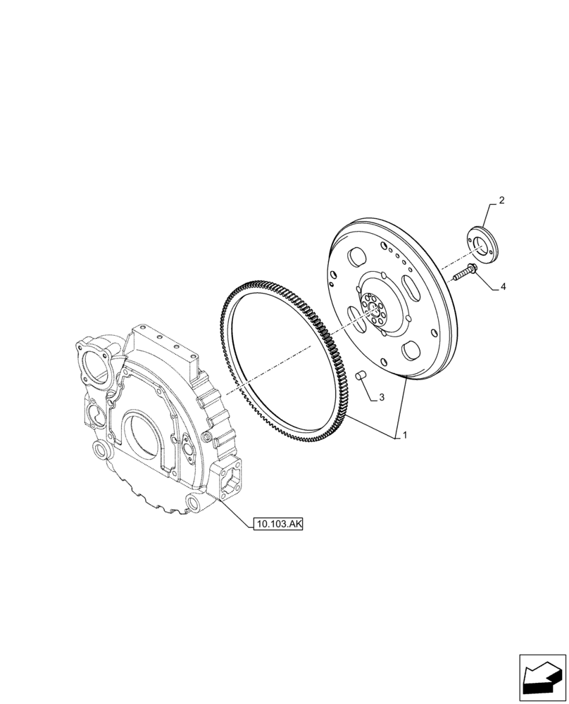 Схема запчастей Case F5BFL413A B009 - (10.103.AH) - ENGINE FLYWHEEL (10) - ENGINE