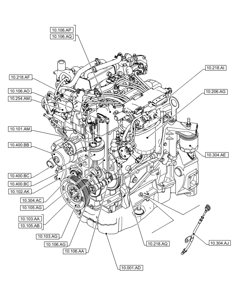 Схема запчастей Case F5HFL463D F008 - (00.000.10[01]) - PICTORIAL INDEX - ENGINE (00) - GENERAL & PICTORIAL INDEX