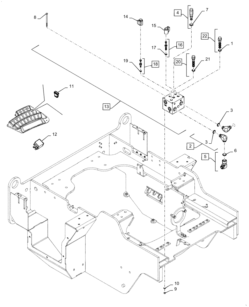 Схема запчастей Case 721F - (35.752.AG[01]) - FAN VALVE, VARIABLE SPEED AND REVERSING (35) - HYDRAULIC SYSTEMS