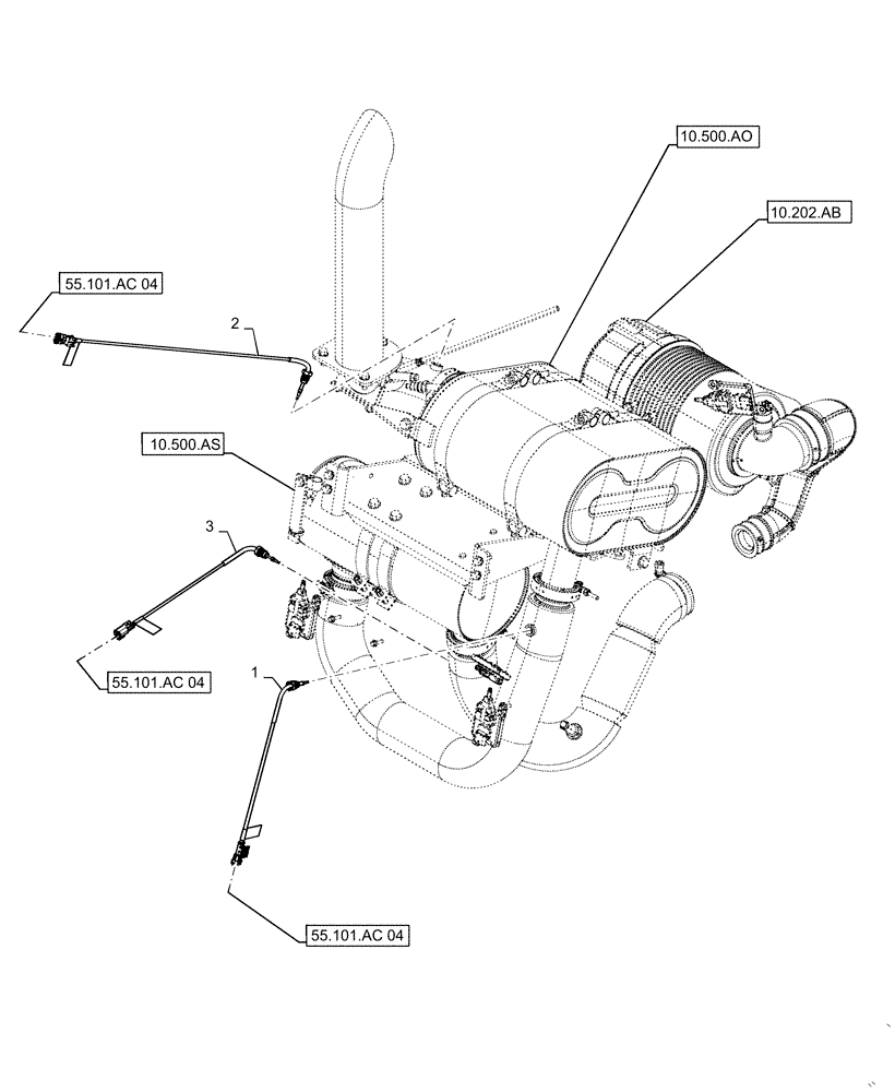 Схема запчастей Case SR270 - (55.014.AM) - EGT SENSOR (55) - ELECTRICAL SYSTEMS