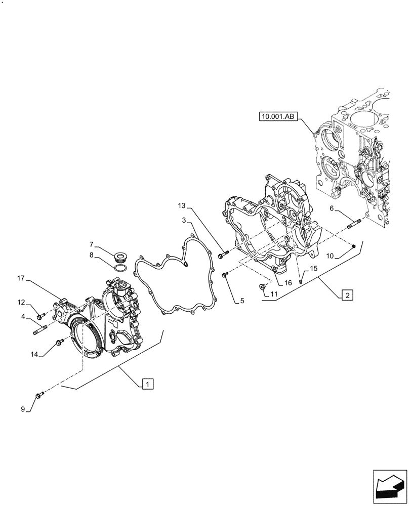 Схема запчастей Case F5HFL463D F005 - (10.102.AK) - CRANKCASE, CRANKCASE (10) - ENGINE