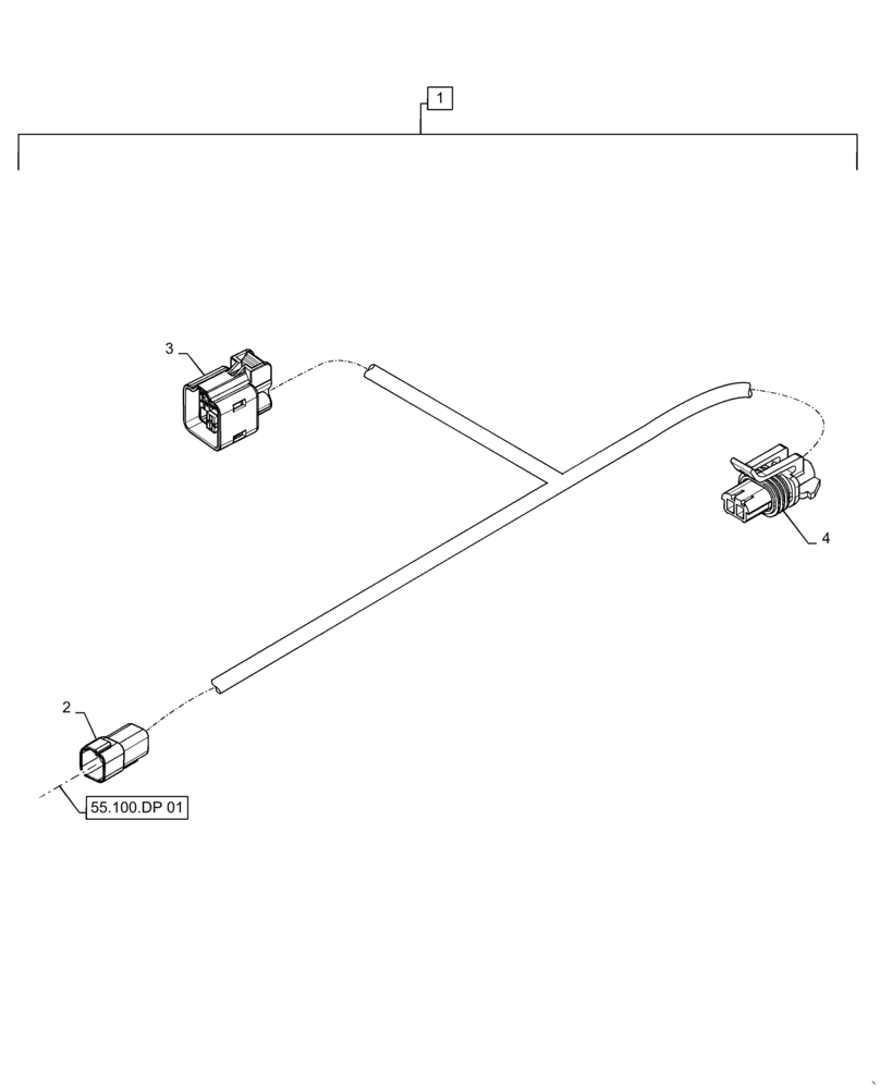 Схема запчастей Case 570N EP - (55.100.DP[02]) - PTO JUMPER HARNESS (55) - ELECTRICAL SYSTEMS